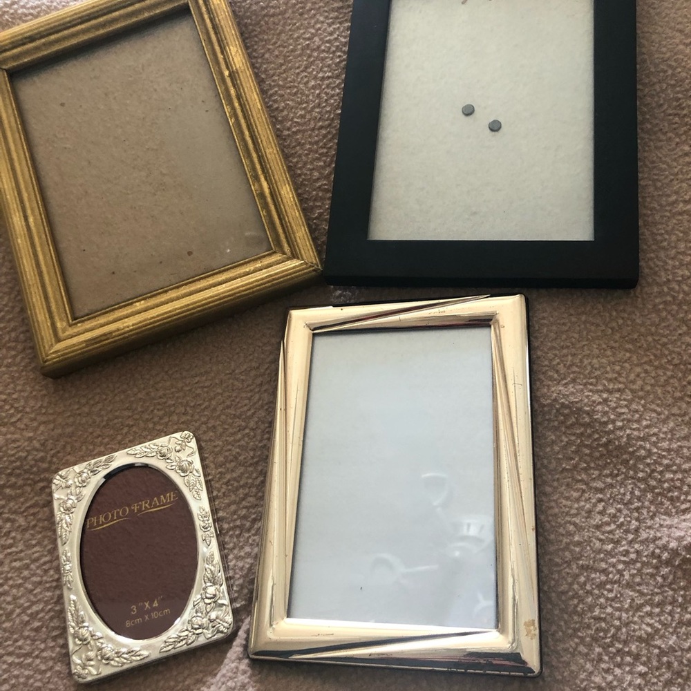 Assorted Decorative 4  Picture Frames - Black, Gold, Silver 5x7, 4 x 6 , & 3x4